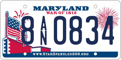 MD license plate 8AN0834