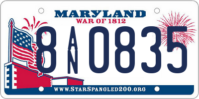 MD license plate 8AN0835