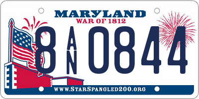 MD license plate 8AN0844