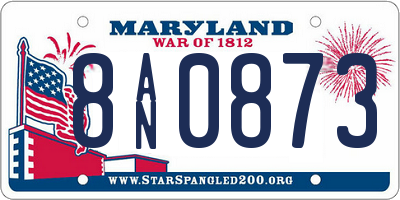 MD license plate 8AN0873