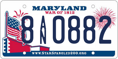MD license plate 8AN0882