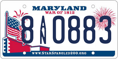 MD license plate 8AN0883