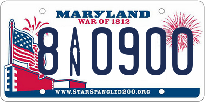 MD license plate 8AN0900