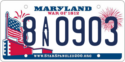 MD license plate 8AN0903