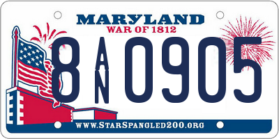 MD license plate 8AN0905