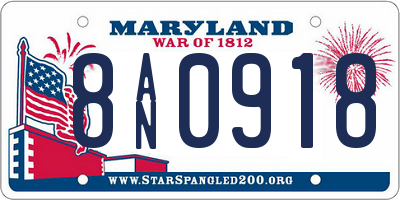 MD license plate 8AN0918