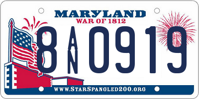 MD license plate 8AN0919
