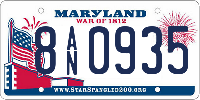 MD license plate 8AN0935