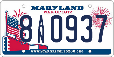 MD license plate 8AN0937