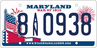 MD license plate 8AN0938