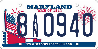 MD license plate 8AN0940
