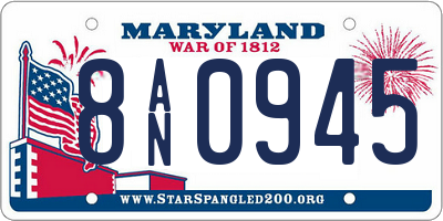 MD license plate 8AN0945