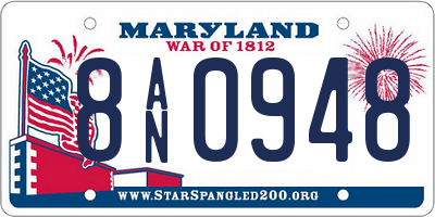MD license plate 8AN0948