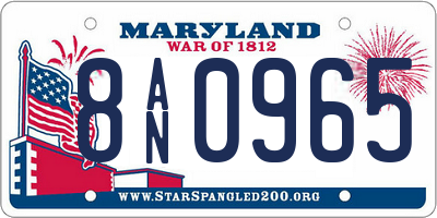 MD license plate 8AN0965