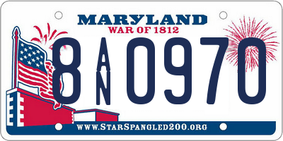 MD license plate 8AN0970