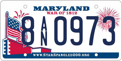 MD license plate 8AN0973