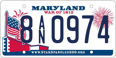 MD license plate 8AN0974