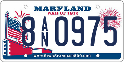MD license plate 8AN0975