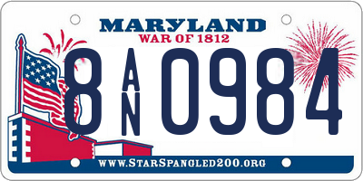 MD license plate 8AN0984