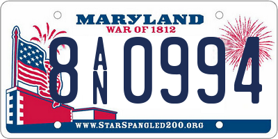 MD license plate 8AN0994