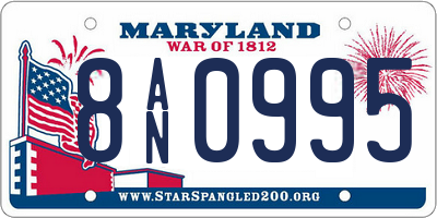 MD license plate 8AN0995