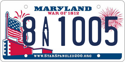 MD license plate 8AN1005