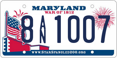 MD license plate 8AN1007