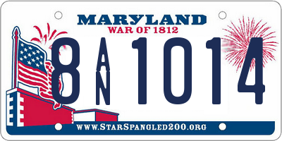 MD license plate 8AN1014