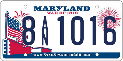 MD license plate 8AN1016