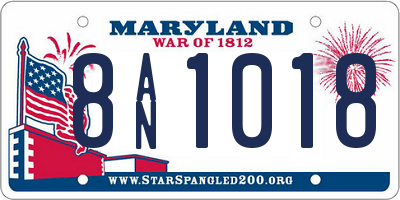 MD license plate 8AN1018