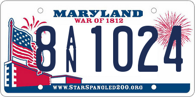 MD license plate 8AN1024