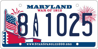 MD license plate 8AN1025