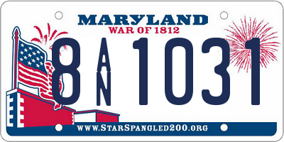 MD license plate 8AN1031