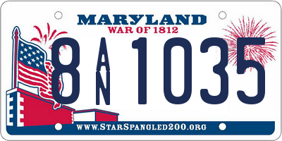 MD license plate 8AN1035