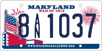 MD license plate 8AN1037