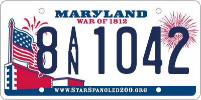 MD license plate 8AN1042