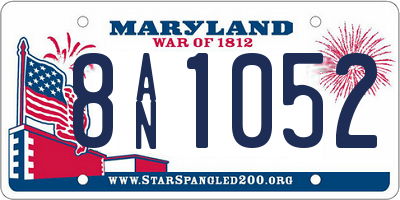 MD license plate 8AN1052