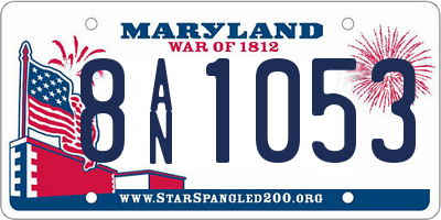MD license plate 8AN1053
