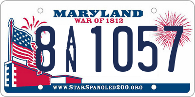 MD license plate 8AN1057