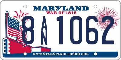 MD license plate 8AN1062