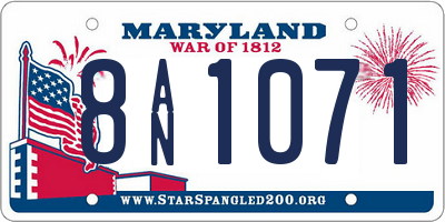 MD license plate 8AN1071