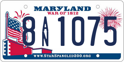 MD license plate 8AN1075