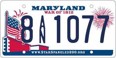 MD license plate 8AN1077