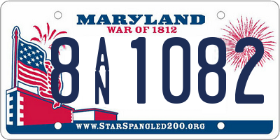 MD license plate 8AN1082