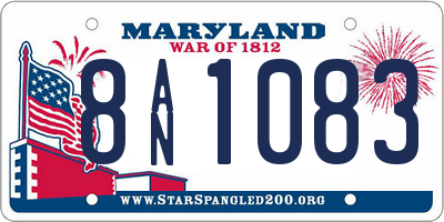 MD license plate 8AN1083