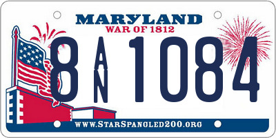 MD license plate 8AN1084