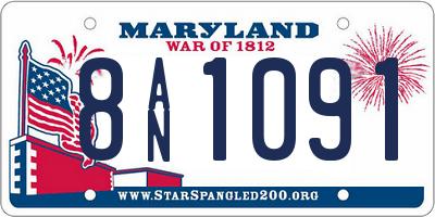 MD license plate 8AN1091