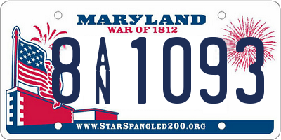MD license plate 8AN1093