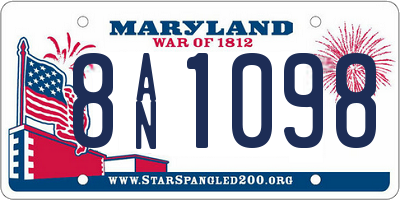 MD license plate 8AN1098