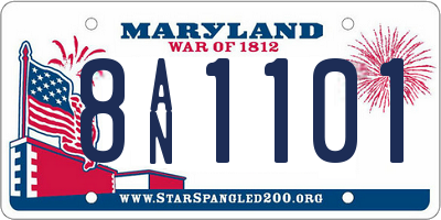 MD license plate 8AN1101